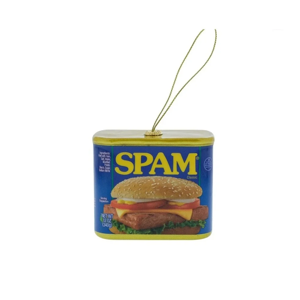 Decoupage Spam Christmas Faux Food Holiday Ornament 3